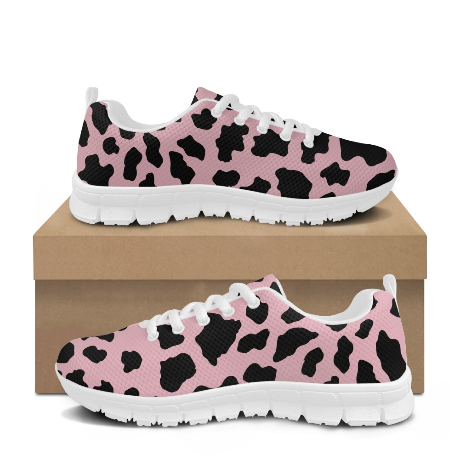 Coloranimal Pink Cow Print Wom - Shock Absorbing Gym Trainers 评论和价格