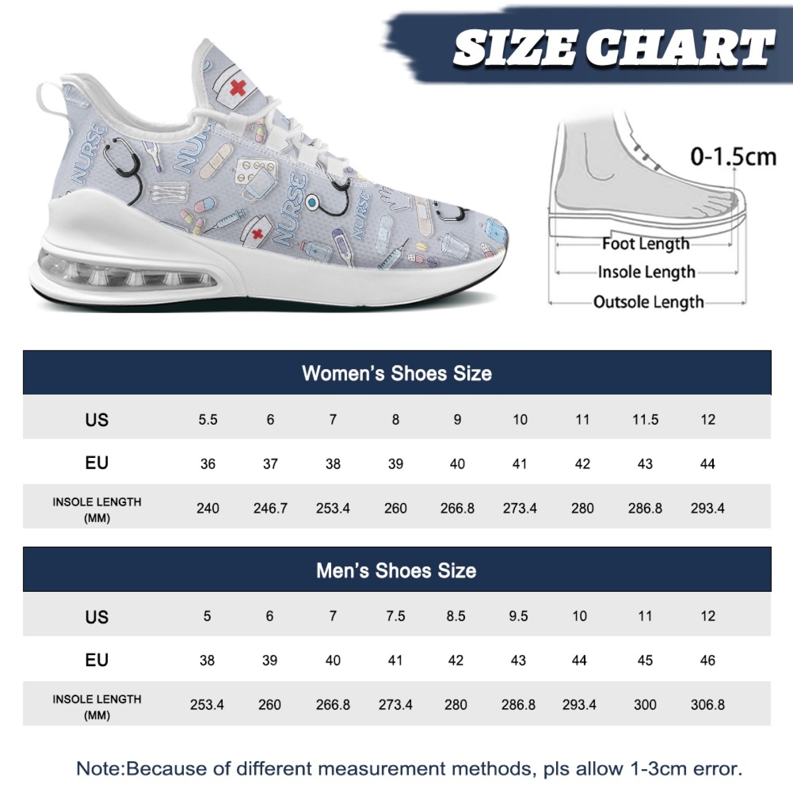 PENSTROLL Nurse Medical Patter - Breathable Mesh Athletic Shoes 评论和价格